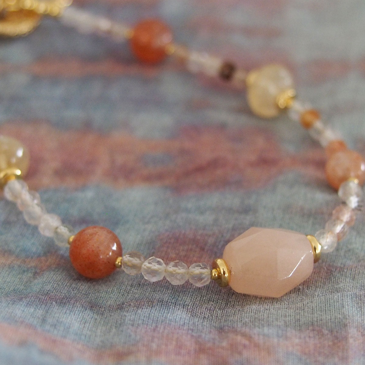 Aventurine, Citrine, Sunstone Bracelet- Sunset
