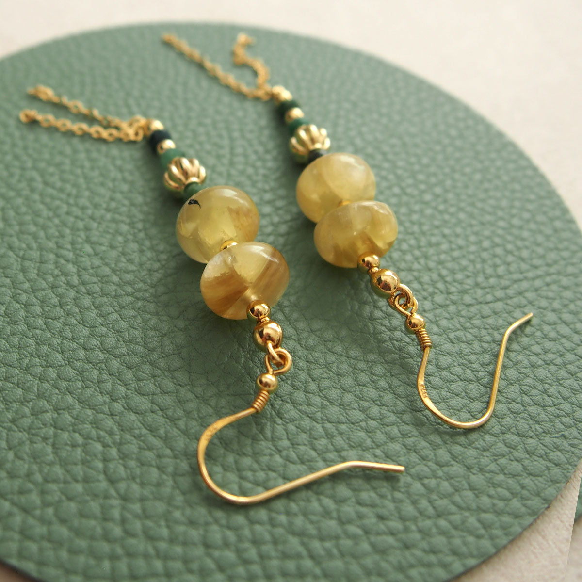 Lepidolite, Transvaal Jade Earrings- Vitality