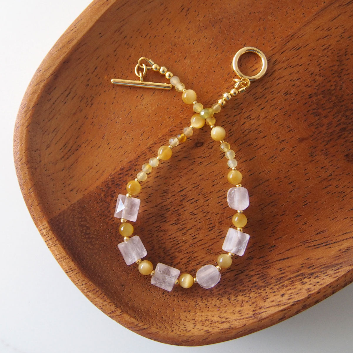Rose Quartz, Tiger’s eye, Common Opal Bracelet- Energy