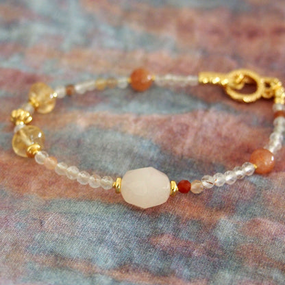 Aventurine, Citrine, Sunstone Bracelet- Sunset