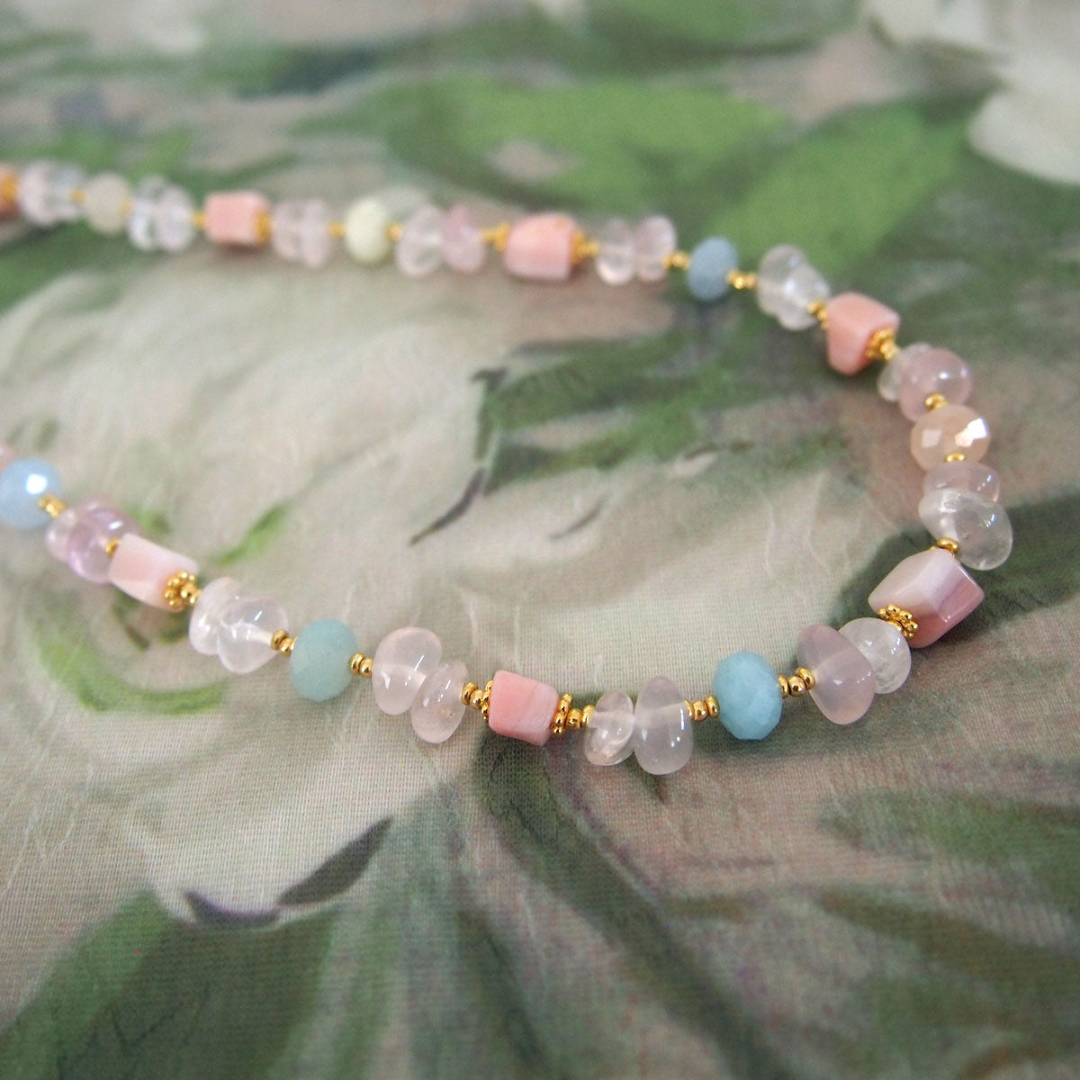 Rose Quartz, Common Opal(pink), Beryl Necklace- Awaiting