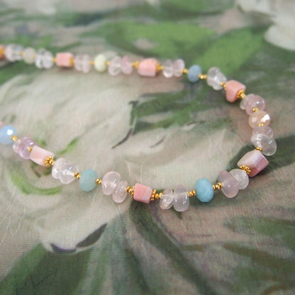 Rose Quartz, Common Opal(pink), Beryl Necklace- Awaiting