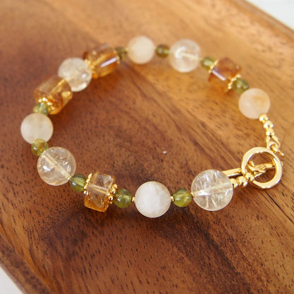 Citrine, Garnet(Green) Bracelet-Vitality