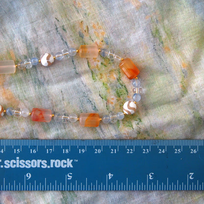 Agate, Rock Crystal, Dumortierite Quartz Necklace- Source