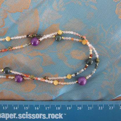 Phosphosiderite, Alxa Agate, Unakite, Tiger’s eye Necklace- Completeness