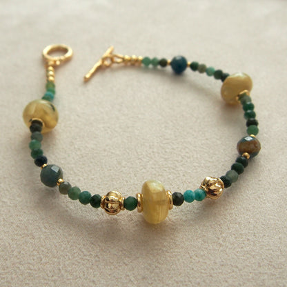 Lepidolite,  Apatite, Transvaal Jade Bracelet- Vitality