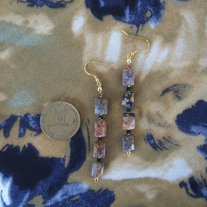 Leopardite, Goldstone Earring- Equanimity