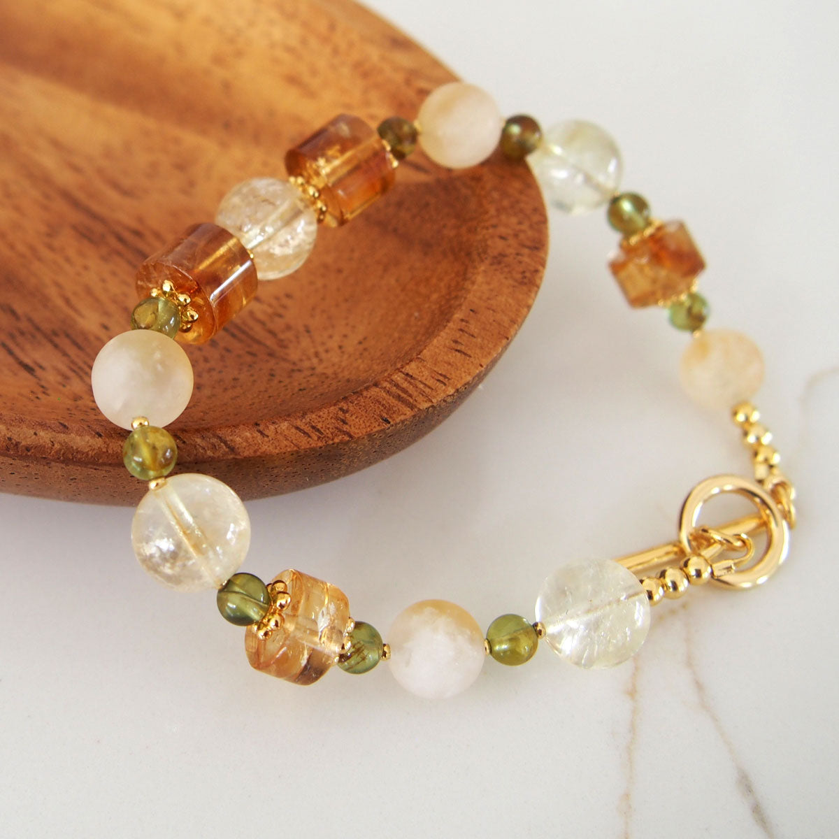 Citrine, Garnet(Green) Bracelet-Vitality