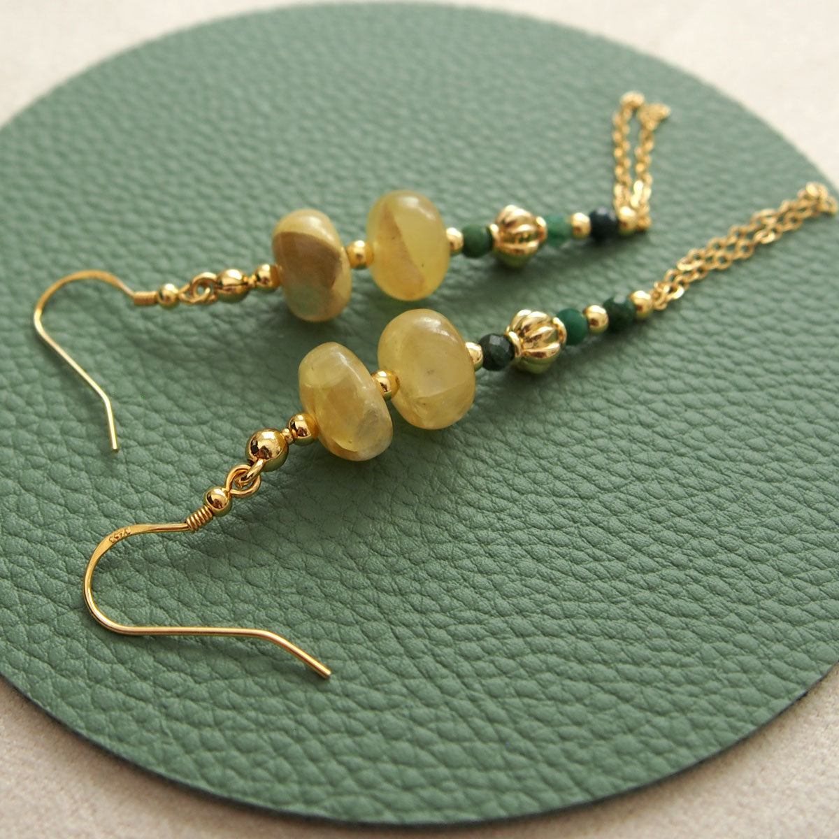 Lepidolite, Transvaal Jade Earrings- Vitality