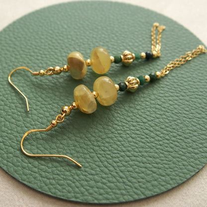Lepidolite, Transvaal Jade Earrings- Vitality