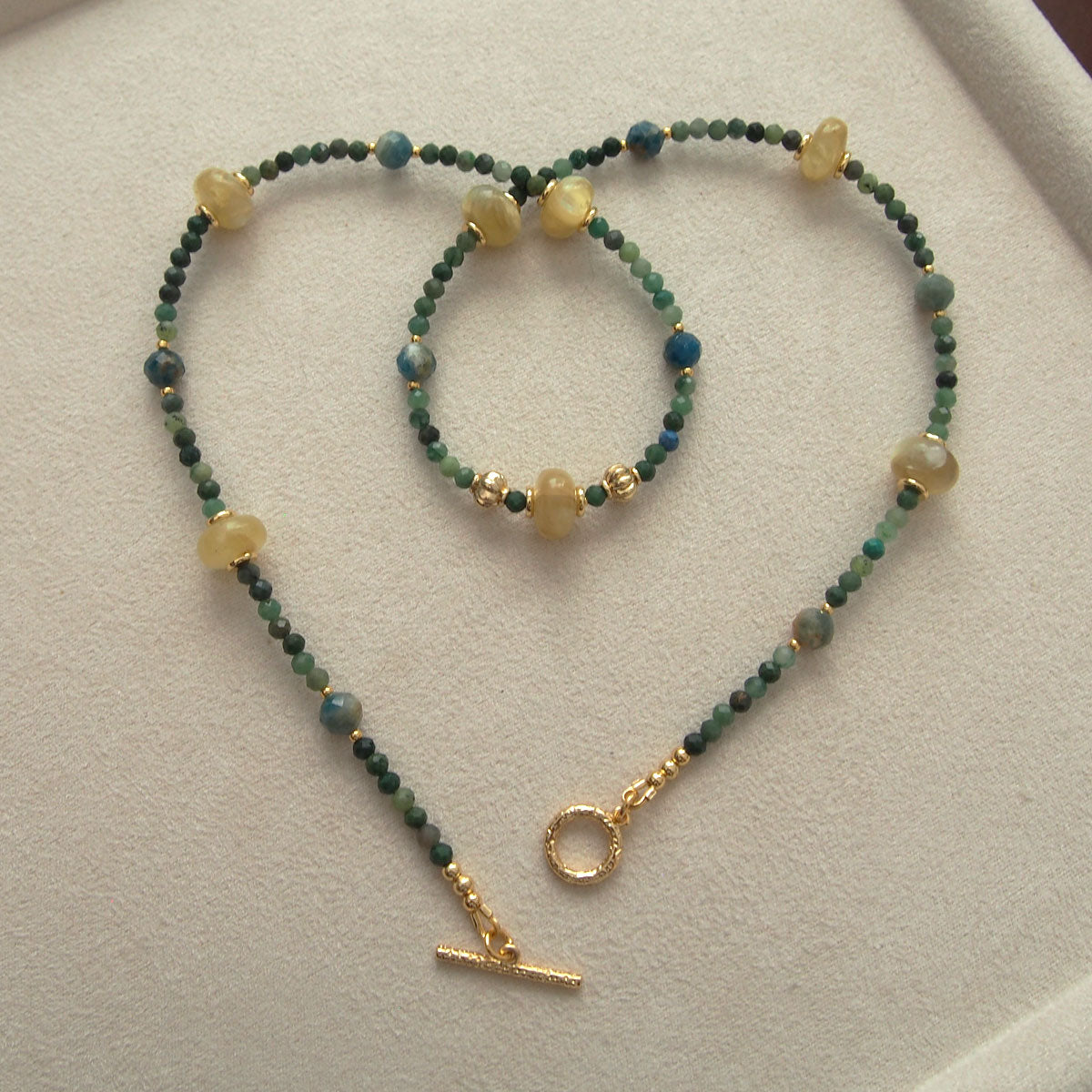 Lepidolite,  Apatite, Transvaal Jade Necklace- Vitality