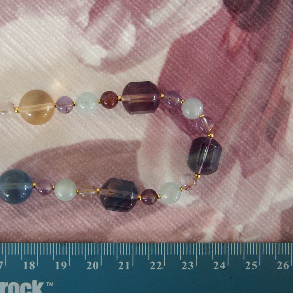 Fluorite, Beryl(light blue), Amethyst Necklace- Dreamlike