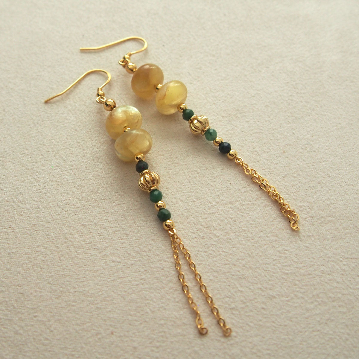 Lepidolite, Transvaal Jade Earrings- Vitality