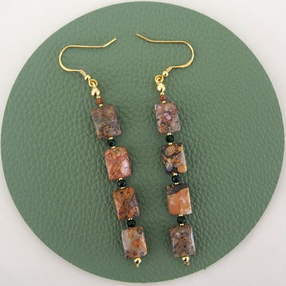 Leopardite, Goldstone Earring- Equanimity