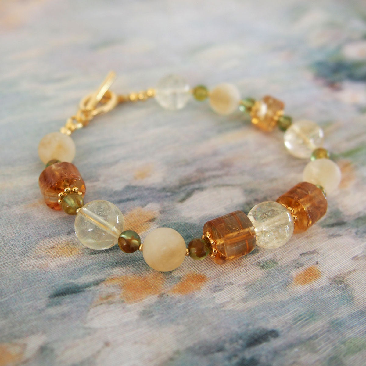 Citrine, Garnet(Green) Bracelet-Vitality