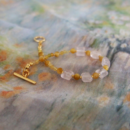Rose Quartz, Tiger’s eye, Common Opal Bracelet- Energy