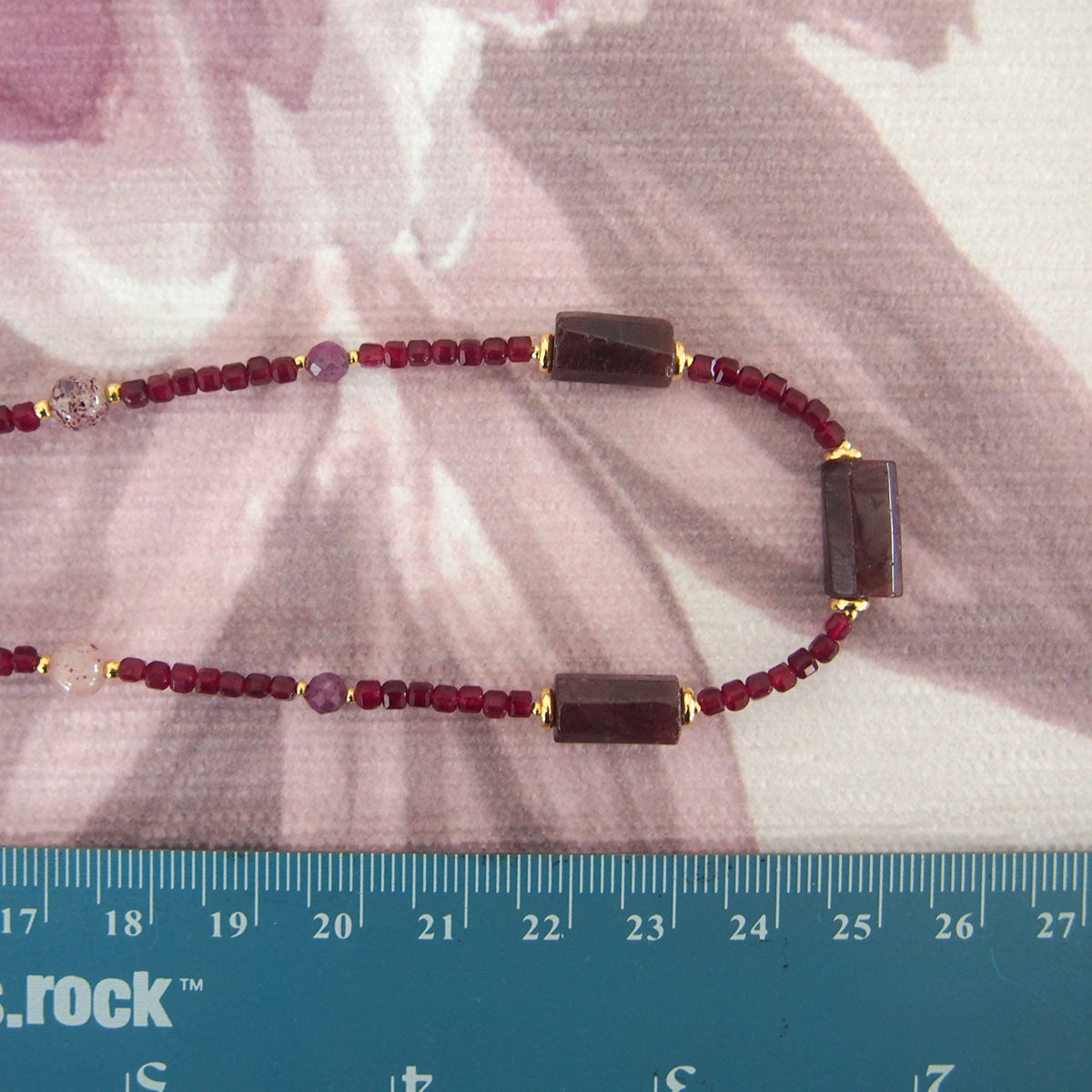 Garnet, Strawberry Quartz, Ruby(Opaque), Red Corundum(Synthetic) Necklace- Love