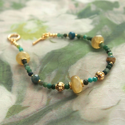 Lepidolite,  Apatite, Transvaal Jade Bracelet- Vitality