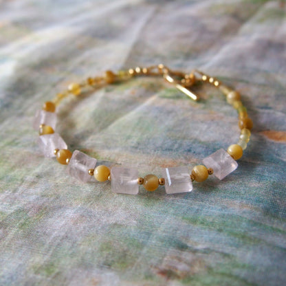 Rose Quartz, Tiger’s eye, Common Opal Bracelet- Energy