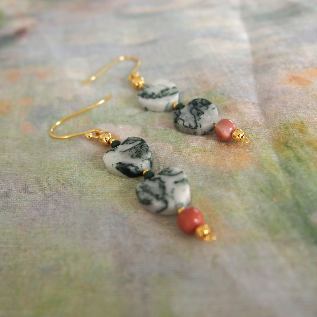 Dendrite, Alxa Agate, Agate Earrings- Mementos