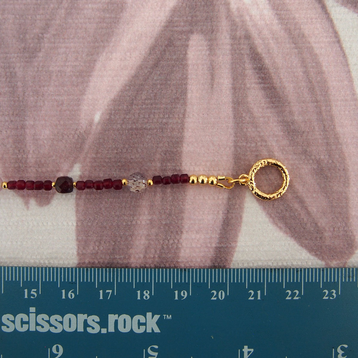 Garnet, Strawberry Quartz, Ruby(Opaque), Red Corundum(Synthetic) Bracelet- Love