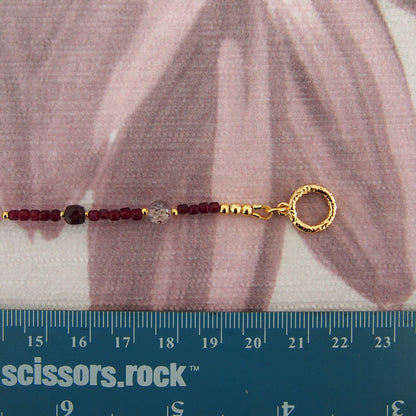 Garnet, Strawberry Quartz, Ruby(Opaque), Red Corundum(Synthetic) Bracelet- Love