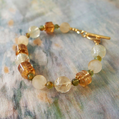 Citrine, Garnet(Green) Bracelet-Vitality
