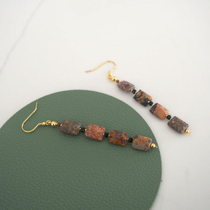 Leopardite, Goldstone Earring- Equanimity