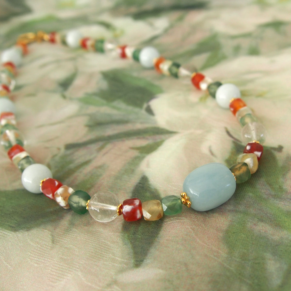 Beryl,  Rock crystal,  Agate Necklace- The Young at Heart