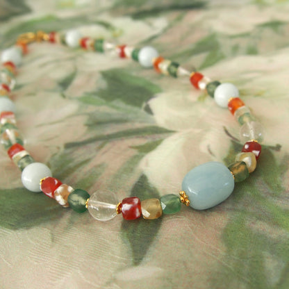 Beryl,  Rock crystal,  Agate Necklace- The Young at Heart