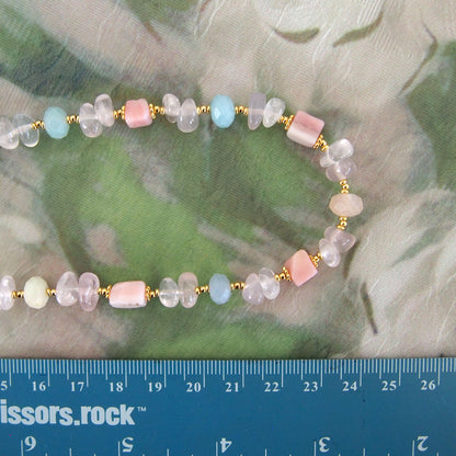 Rose Quartz, Common Opal(pink), Beryl Necklace- Awaiting