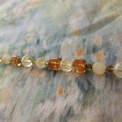 Citrine, Garnet(Green) Bracelet-Vitality
