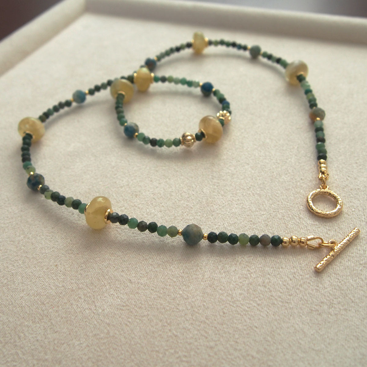 Lepidolite,  Apatite, Transvaal Jade Necklace- Vitality