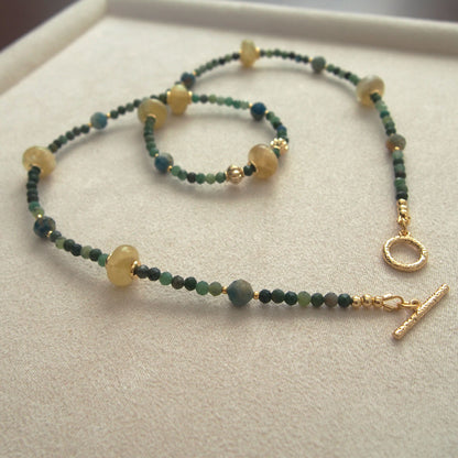 Lepidolite,  Apatite, Transvaal Jade Necklace- Vitality