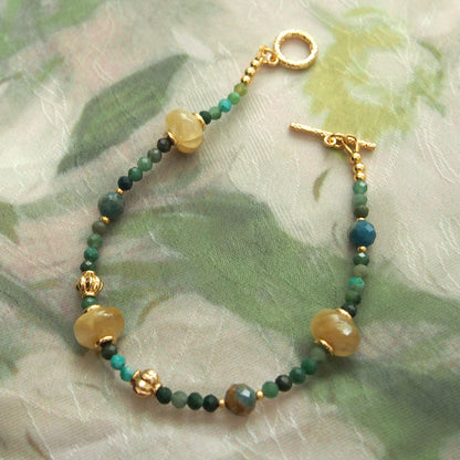 Lepidolite,  Apatite, Transvaal Jade Bracelet- Vitality