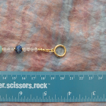 Agate, Amazonite, Amethyst, Lapis Lazuli, Quartz Rutilated, Rose Quartz, Strawberry Quartz Bracelet- Abundance