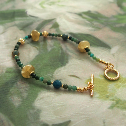 Lepidolite,  Apatite, Transvaal Jade Bracelet- Vitality