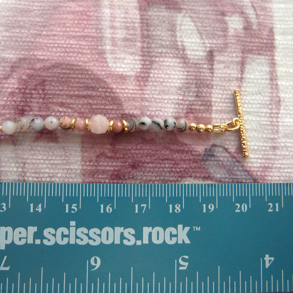 Rhodonite, Pearls, Morganite, Common Opal, Rhodochrosite Bracelet–Rosa multiflora