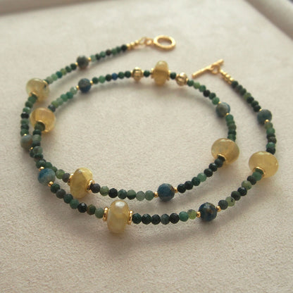 Lepidolite,  Apatite, Transvaal Jade Necklace- Vitality