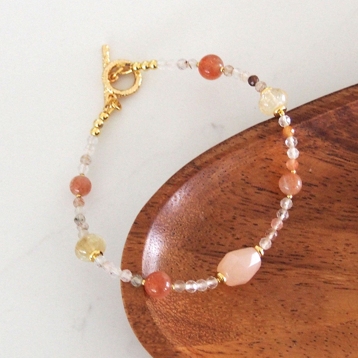 Aventurine, Citrine, Sunstone Bracelet- Sunset
