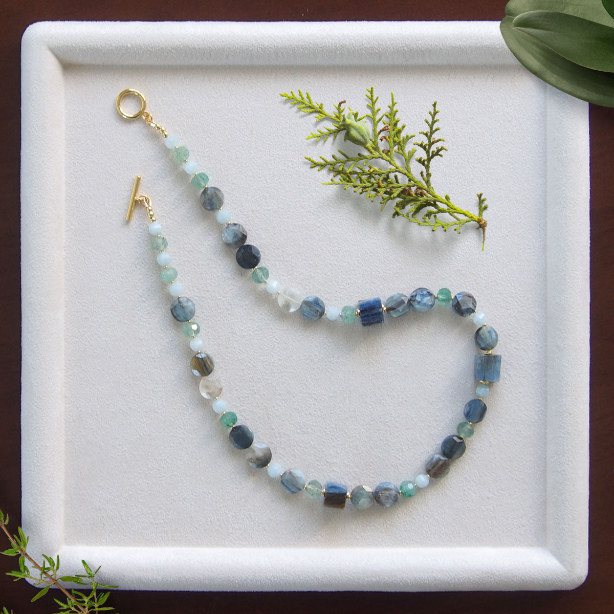 Kyanite, Aventurine, Beryl Necklace- Coastline