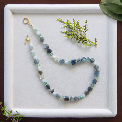 Kyanite, Aventurine, Beryl Necklace- Coastline