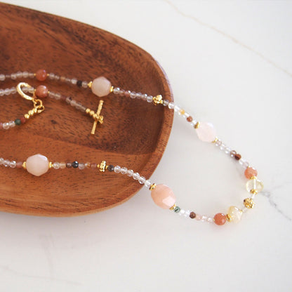 Aventurine, Citrine, Sunstone Necklace- Sunset